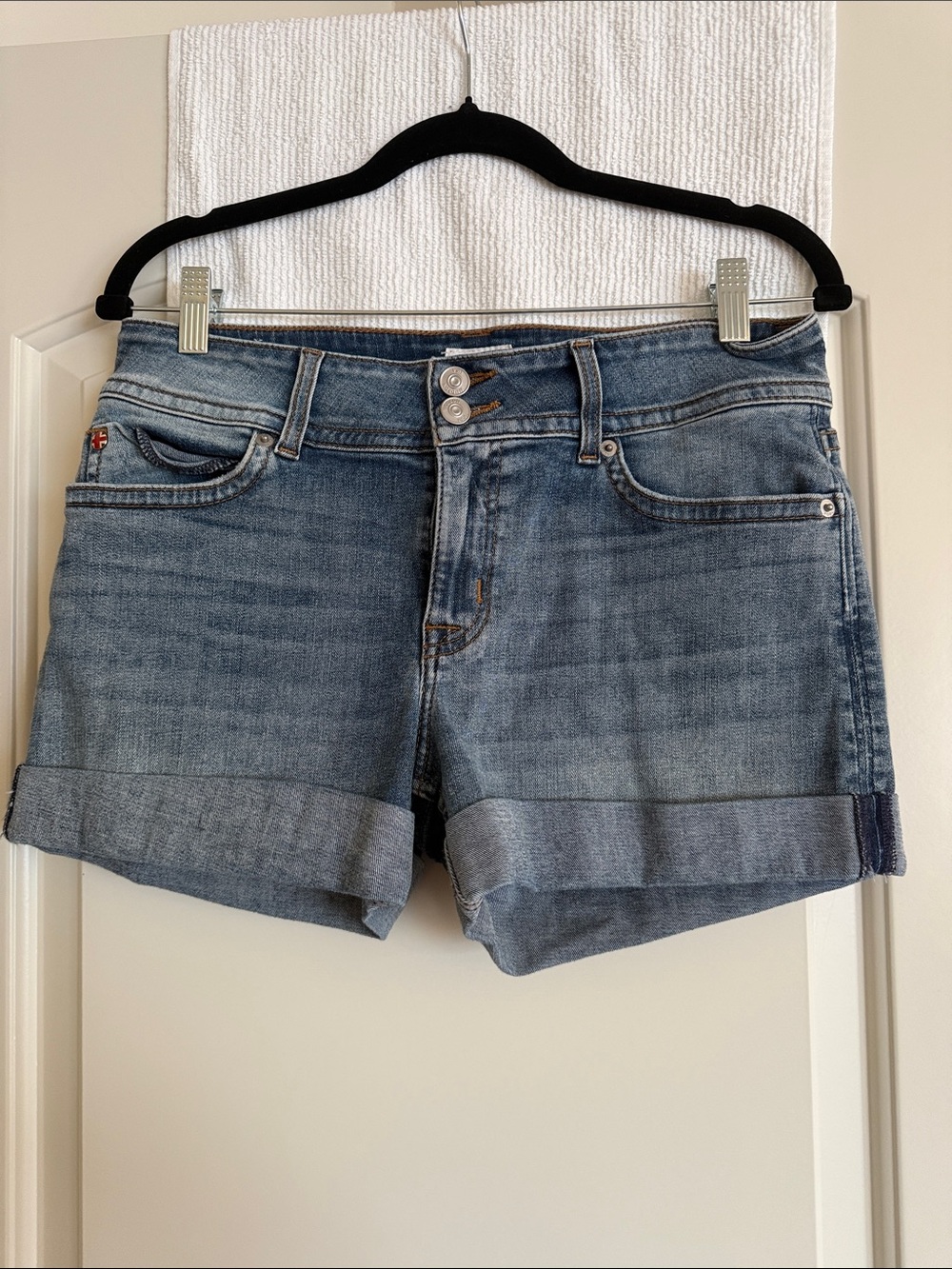 Hudson Jeans Light Blue Rolled Cuff Denim Shorts